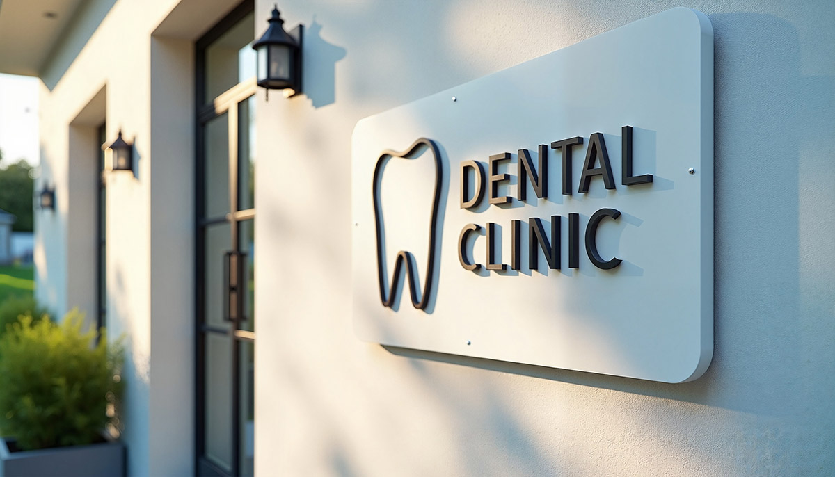 exterior of a new dental office building in the sunlight