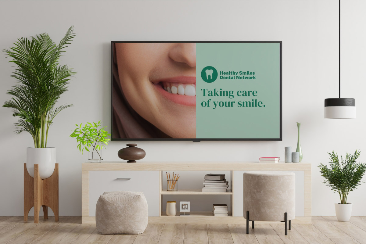 dental waiting room with display tv